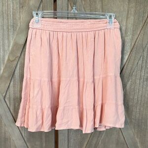 Hollister Light Pink Tiered Summer Skirt with Pockets - Small